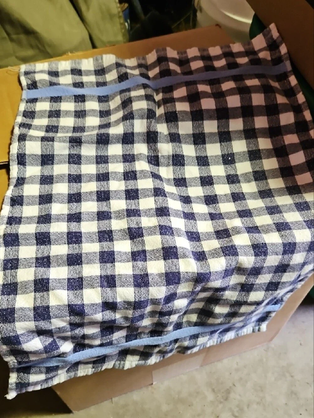 Kate Spade Gingham Check Blue and White Kitchen Towel